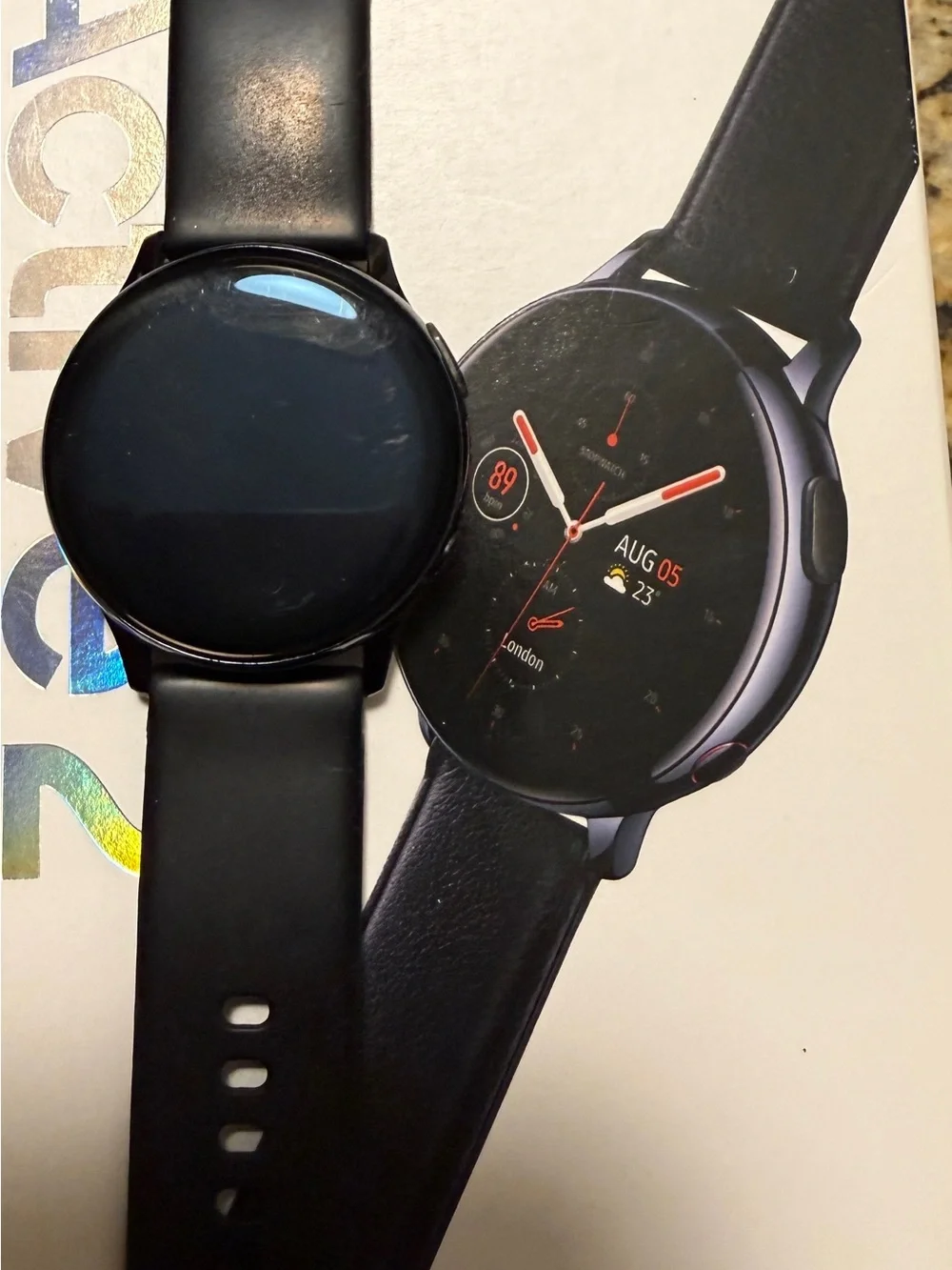 Samsung Galaxy Active2 Smartwatch with Black, Navy, and Light Gray Bands